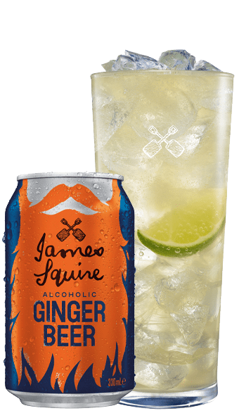 A can and glass of James Squire Alcoholic Ginger Beer